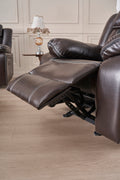 Reclining Upholstered Manual Puller In Faux Leather, Brown 38.58*38.58*40.16 Brown Soft Modern Leather 1 Seat