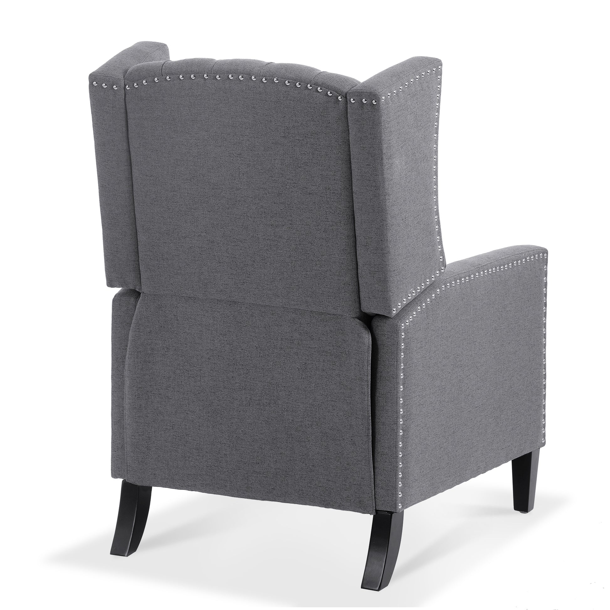 27.16" Wide Manual Wing Chair Recliner Grey Fabric