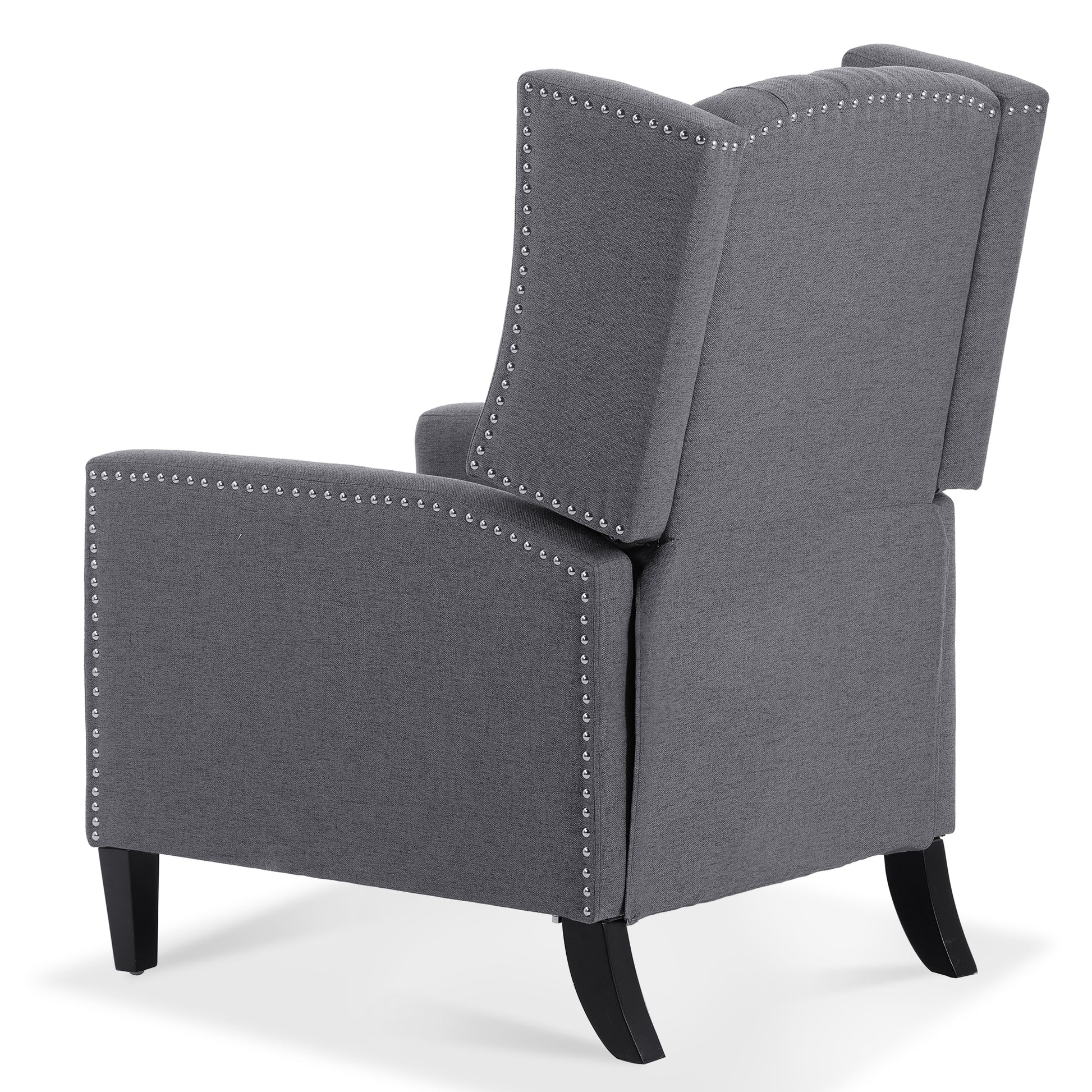 27.16" Wide Manual Wing Chair Recliner Grey Fabric