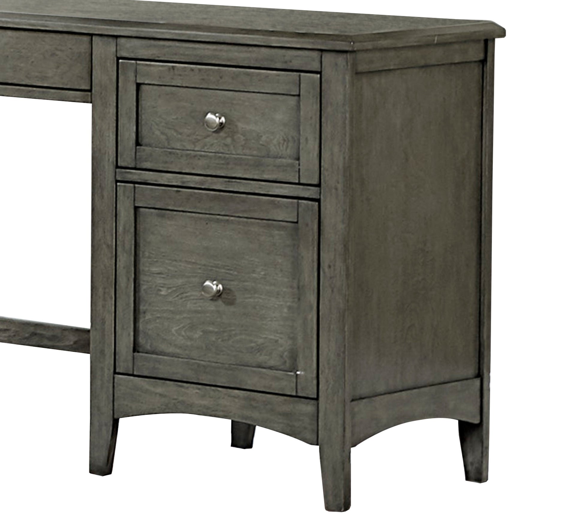 Transitional Styled Furniture Cool Gray Finish 1Pc Writing Desk With 2X Drawers 1 Keyboard Tray Home Furniture Office Furniture Gray Office Transitional Wood