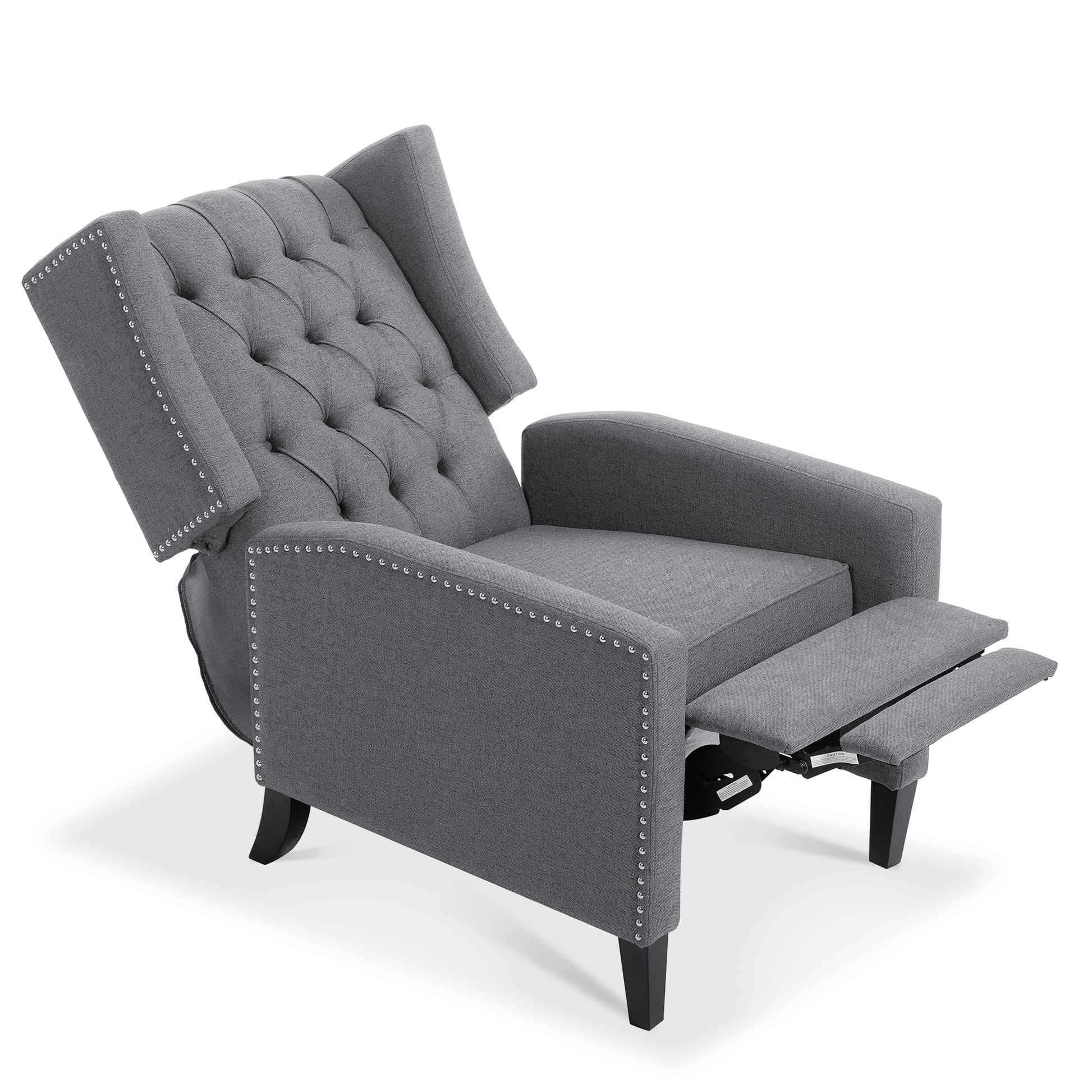 27.16" Wide Manual Wing Chair Recliner Grey Fabric