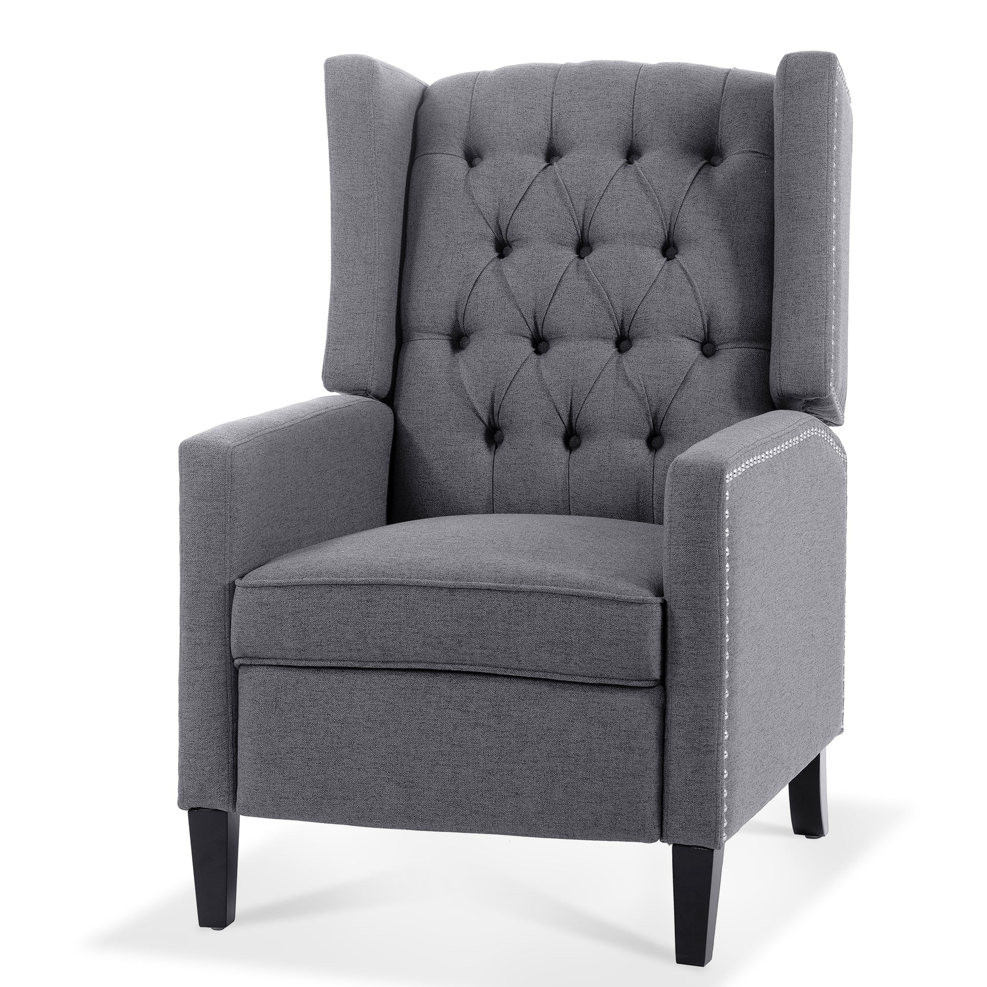 27.16" Wide Manual Wing Chair Recliner Grey Fabric