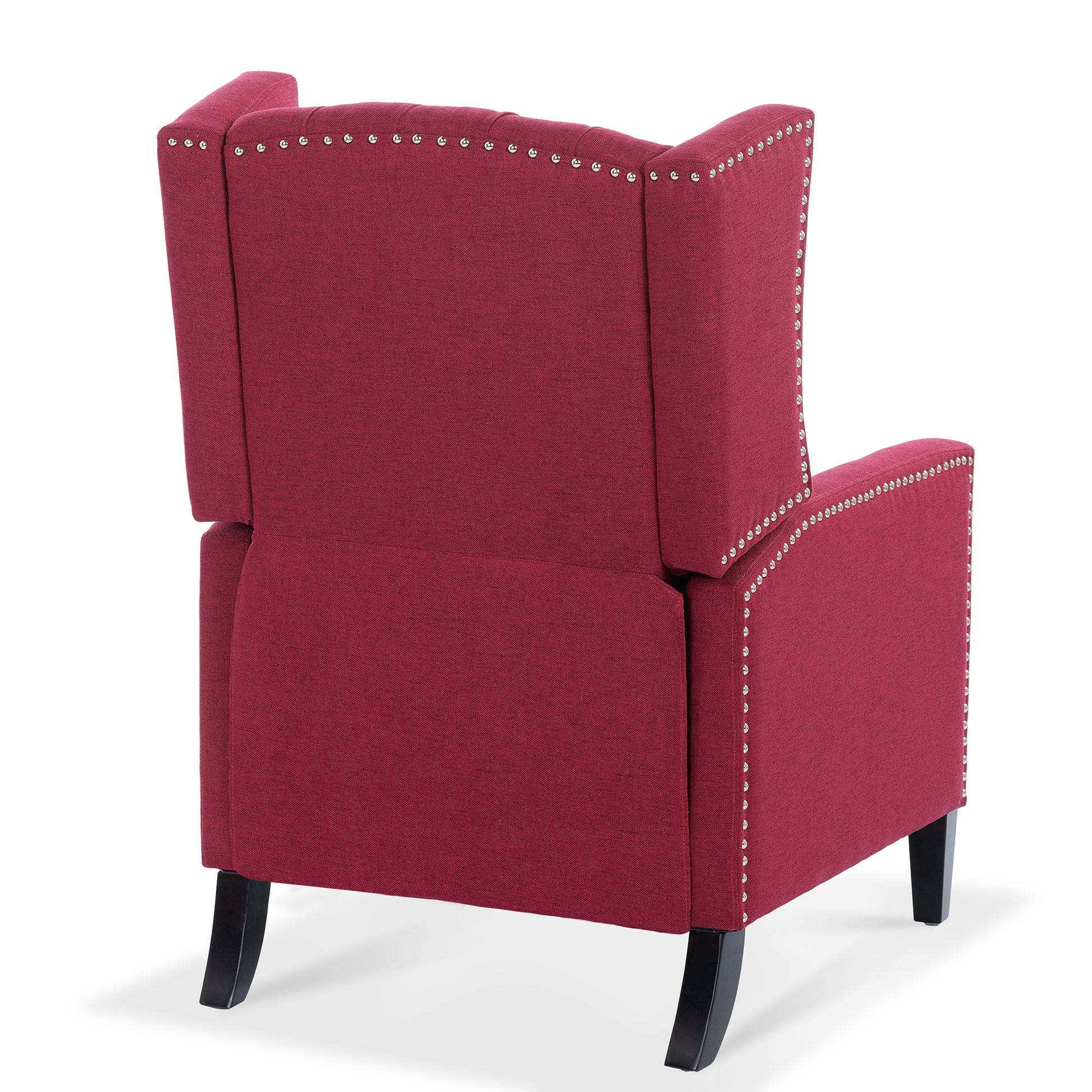 27.16" Wide Manual Wing Chair Recliner Wine Red Fabric