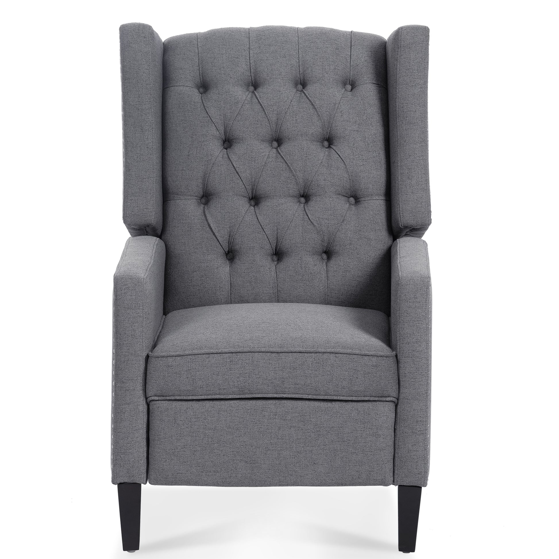 27.16" Wide Manual Wing Chair Recliner Grey Fabric