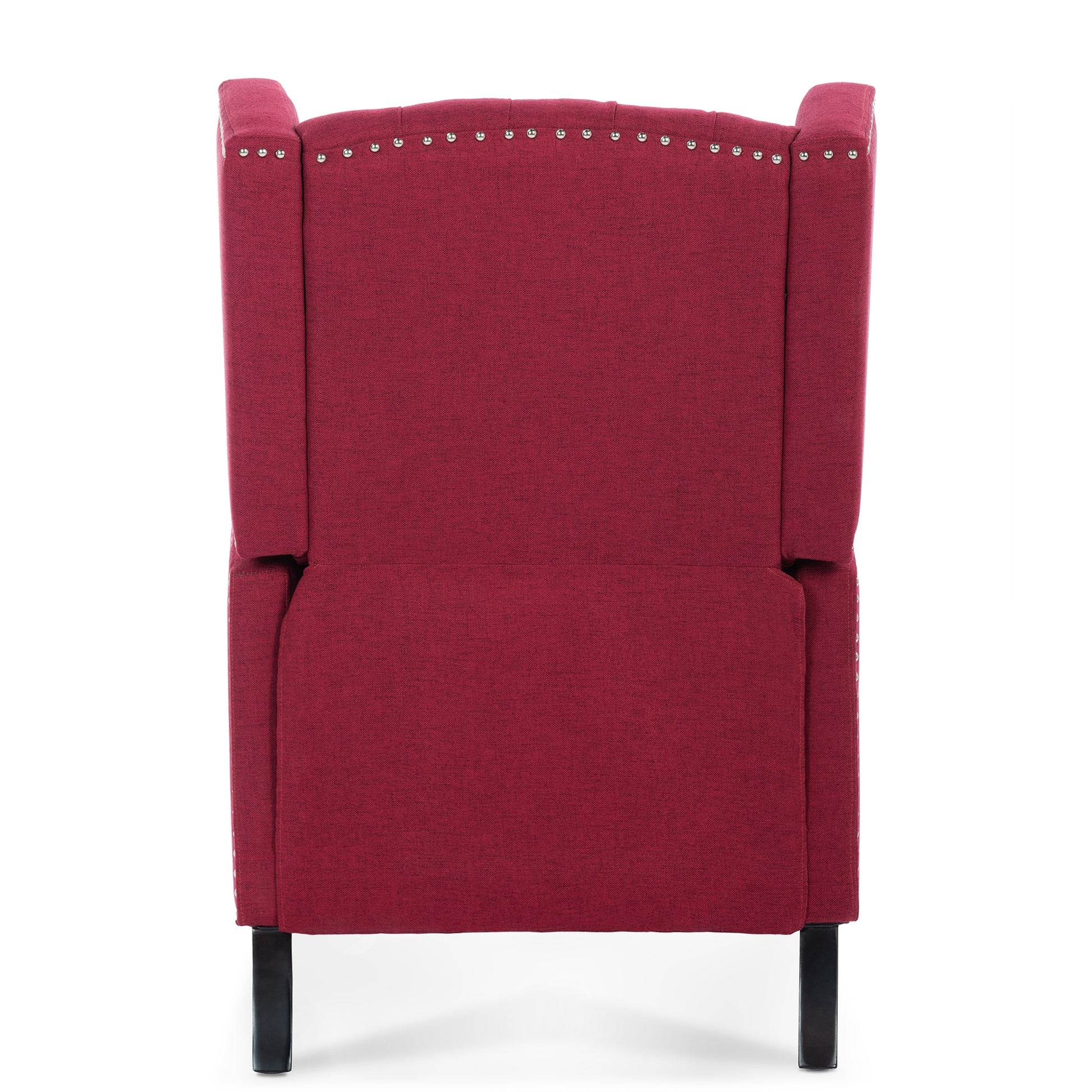 27.16" Wide Manual Wing Chair Recliner Wine Red Fabric