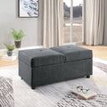 Gray Color Stylish 1Pc Storage Ottoman Convertible Chair Foam Cushioned Fabric Upholstered Solid Wood Plywood Frame Living Room Furniture Gray Wood Primary Living Space Grey Modern Rectangle With Storage Solid Wood