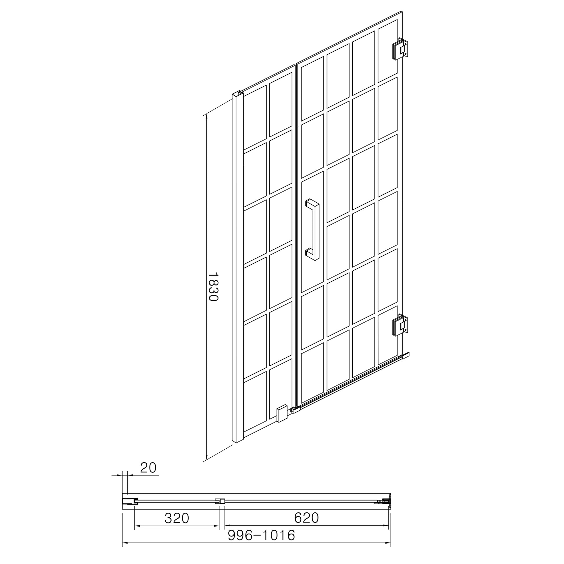 Shower Door 40" W X 72" H Pivot Frameless Shower Door With Pattern Glass, Open Entry Design In Matte Black Matte Black Glass