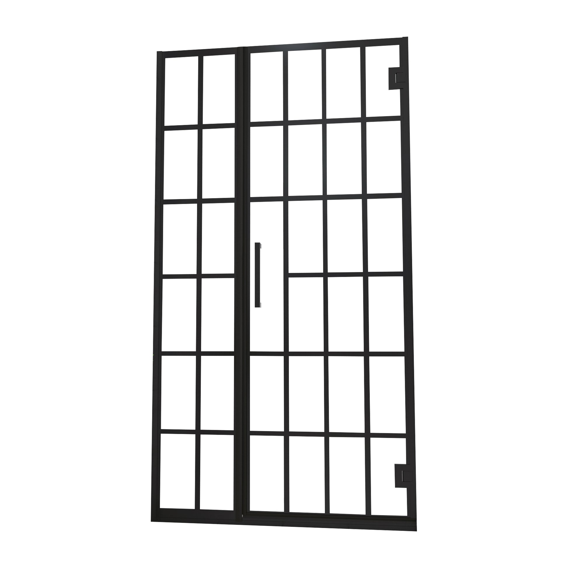 Shower Door 40" W X 72" H Pivot Frameless Shower Door With Pattern Glass, Open Entry Design In Matte Black Matte Black Glass