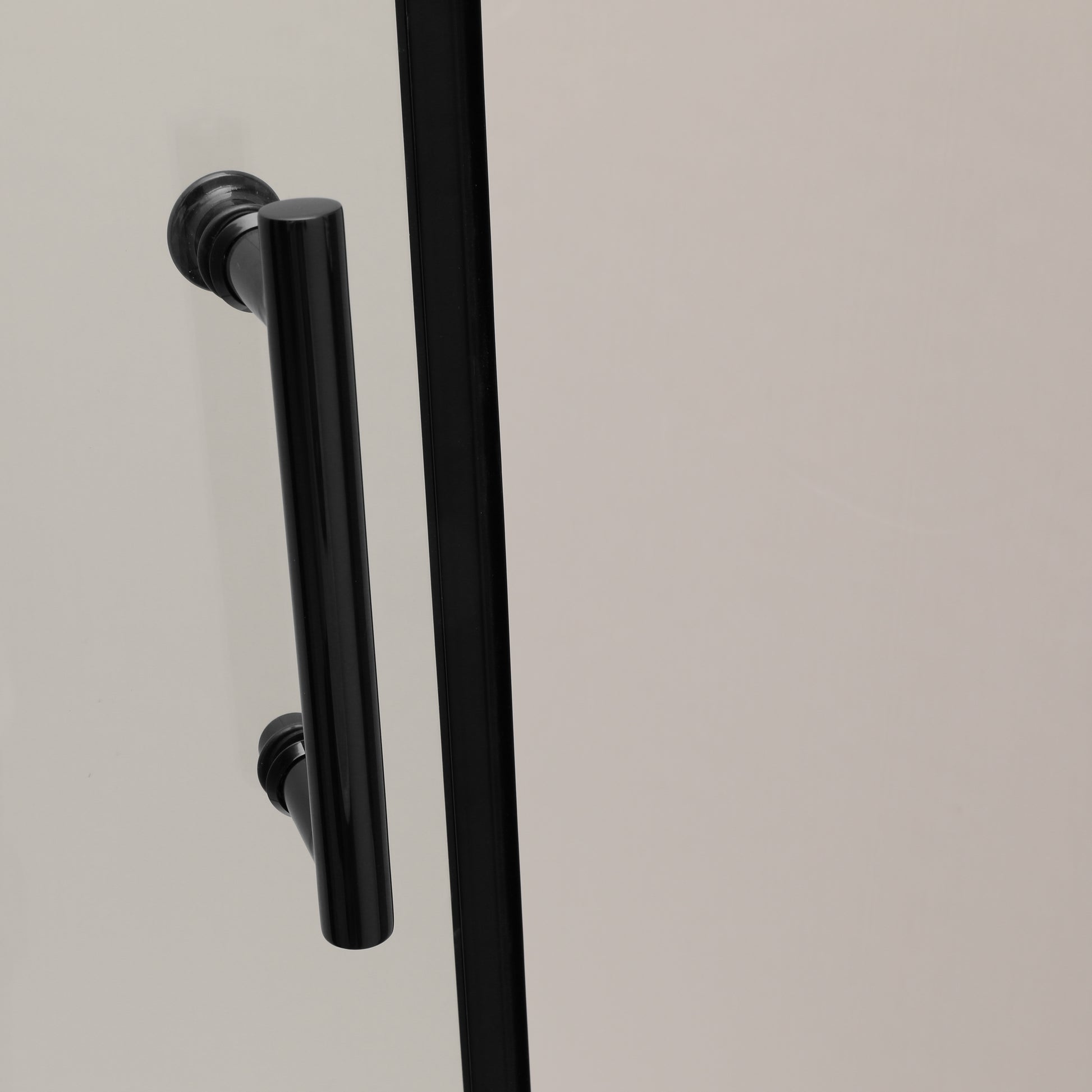 Shower Door 48" W X 76"H Single Sliding Bypass Shower Enclosure,Matte Black Matte Black Glass