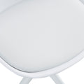 Modern Home Office Desk Chairs, Adjustable 360 Swivel Chair Engineering Plastic Armless Swivel Computer Chair With Wheels For Living Room, Bed Room Office Hotel Dining Room And White. White Plastic