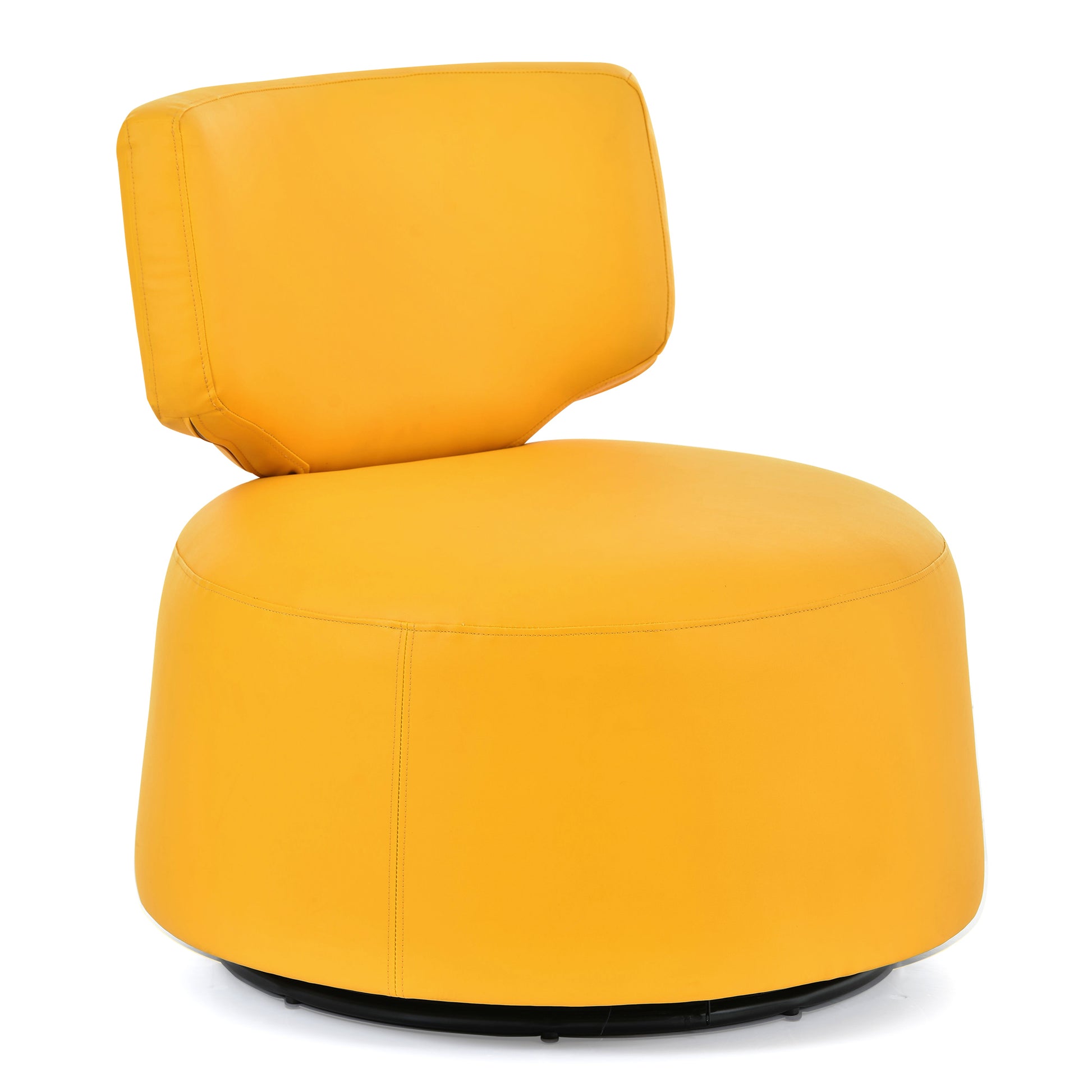 29.13" Wide Swivel Chair Yellow Pu