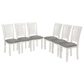 7 Piece Dining Table Set Wood Dining Table And 6 Upholstered Chairs With Shaped Legs For Dining Room Living Room Furniture Gray White White Gray Solid Wood