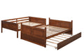 Full Over Full Bunk Bed With Twin Size Trundle, Walnut Old Sku: Lp000250Aal Full Walnut Solid Wood