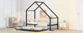 Metal House Bed With Trundle, Twin Size House Bed Black Black Metal