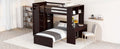 Twin Size Loft Bed With A Stand Alone Bed, Shelves,Desk,And Wardrobe Espresso Espresso Solid Wood