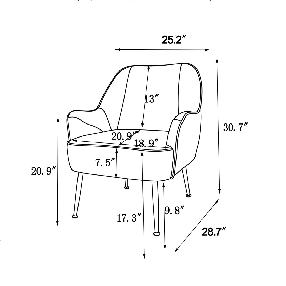 Modern Soft White Teddy Fabric Ivory Ergonomics Accent Chair Living Room Chair Bedroom Chair Home Chair With Gold Legs And Adjustable Legs For Indoor Home Off White Foam Faux Fur