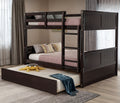 Full Over Full Bunk Bed With Twin Size Trundle, Espresso Old Sku: Lp000250Aap Full Espresso Solid Wood