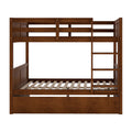 Full Over Full Bunk Bed With Twin Size Trundle, Walnut Old Sku: Lp000250Aal Full Walnut Solid Wood