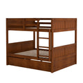 Full Over Full Bunk Bed With Twin Size Trundle, Walnut Old Sku: Lp000250Aal Full Walnut Solid Wood