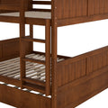 Full Over Full Bunk Bed With Twin Size Trundle, Walnut Old Sku: Lp000250Aal Full Walnut Solid Wood