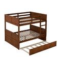 Full Over Full Bunk Bed With Twin Size Trundle, Walnut Old Sku: Lp000250Aal Full Walnut Solid Wood