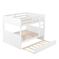 Full Over Full Bunk Bed With Twin Size Trundle, White Old Sku: Lp000250Aak Full White Solid Wood