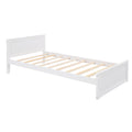 Twin Size Loft Bed With A Stand Alone Bed, Shelves,Desk,And Wardrobe White White Solid Wood