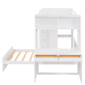 Twin Size Loft Bed With A Stand Alone Bed, Shelves,Desk,And Wardrobe White White Solid Wood