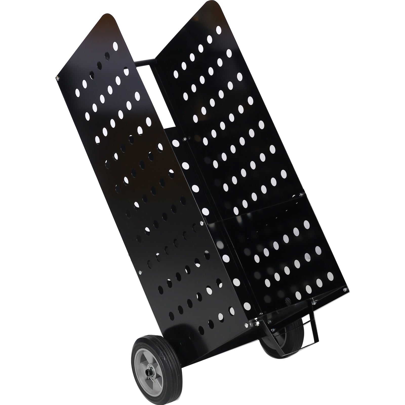 Firewood Cart,Fireplace Log Rolling Cart,Wood Rack ,Heavy Duty In Door Outdoor Rolling Cart Black Steel