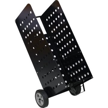 Firewood Cart,Fireplace Log Rolling Cart,Wood Rack ,Heavy Duty In Door Outdoor Rolling Cart Black Steel