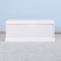 Wooden Entryway Shoe Cabinet Living Room Storage Bench With White Cushion White Mdf