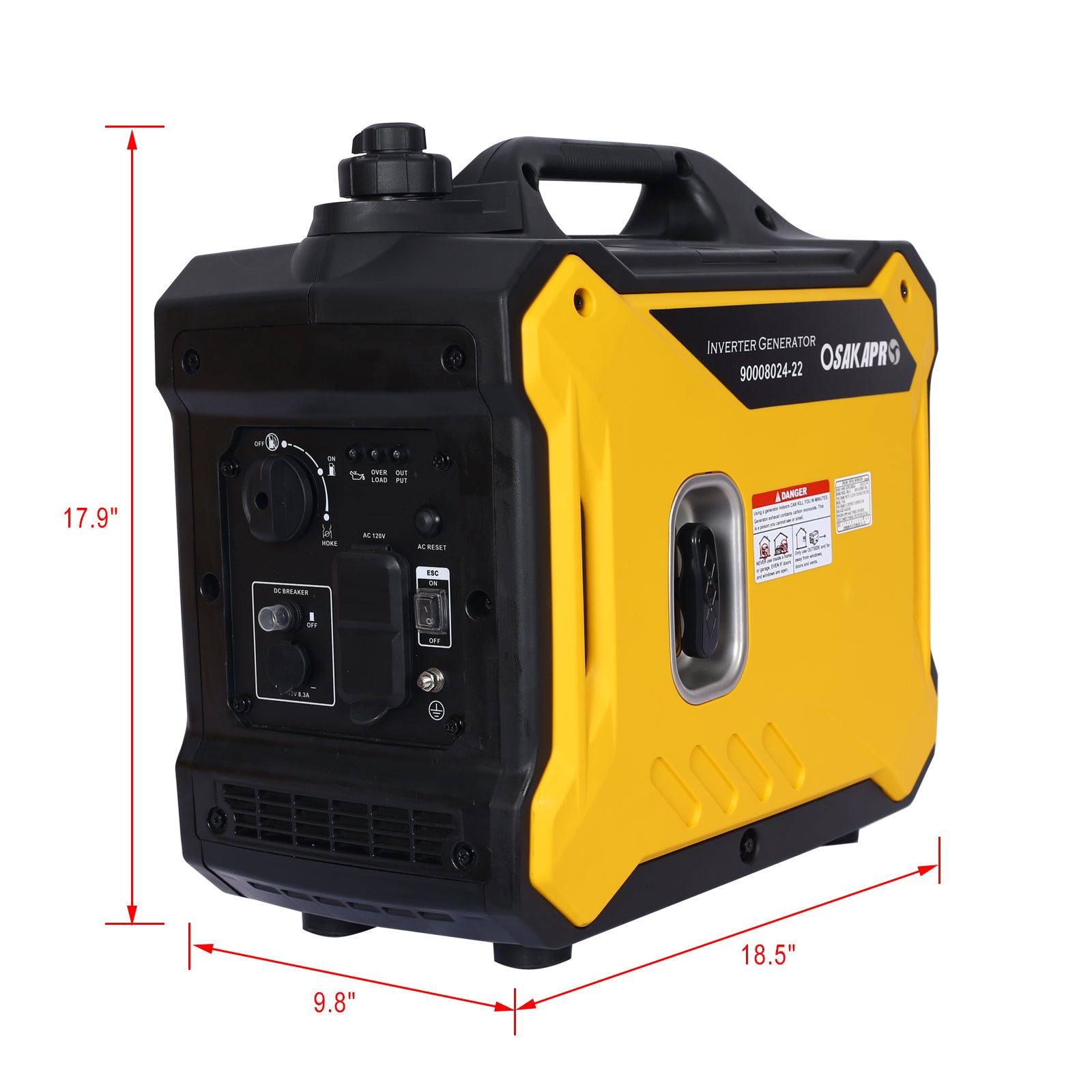 Super Quiet Inverter Generator 2000W Portable Generator, 79.7Cc Ultra Light Epa Compliant Yellow Steel