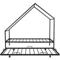 Metal House Bed With Trundle, Twin Size House Bed Black Black Metal
