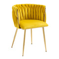Coolmore Leisuredining Chairsaccent Chair1Pc Set Mustard Metal