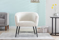 Modern Style 1Pc Accent Chair White Sheep Wool Like Fabric Covered Metal Legs Stylish Living Room Furniture White Primary Living Space Luxury Fabric