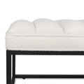 Metal Base Upholstered Bench For Bedroom For Entryway White Velvet