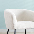 Modern Style 1Pc Accent Chair White Sheep Wool Like Fabric Covered Metal Legs Stylish Living Room Furniture White Primary Living Space Luxury Fabric