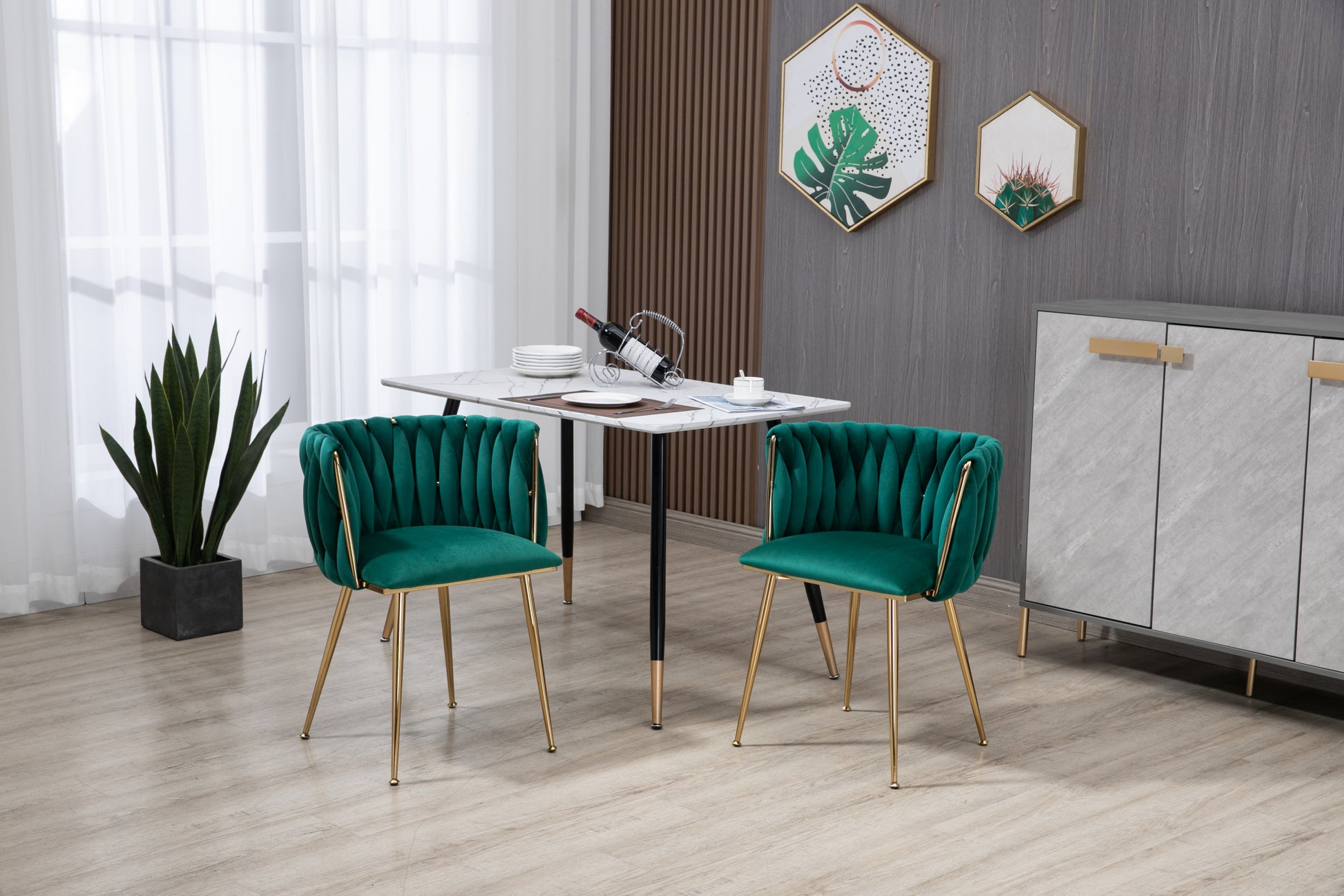 Coolmore Leisuredining Chairsaccent Chair2Pc Set Emerald Metal