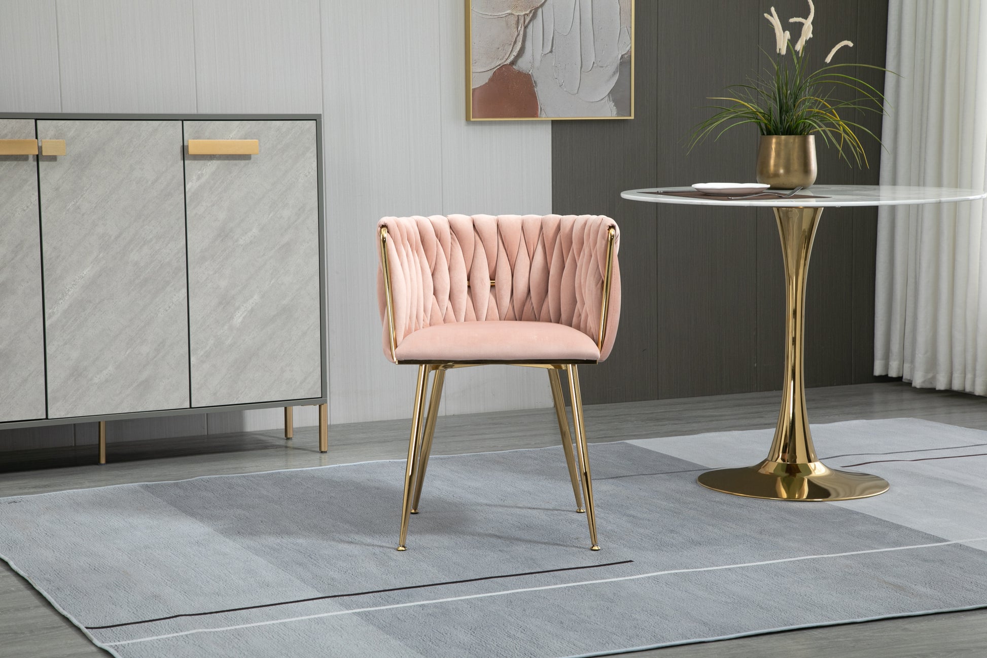 Coolmore Leisuredining Chairsaccent Chair2Pc Set Pink Metal