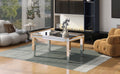 Fashionable Modern Glass Mirrored Coffee Table, Easy Assembly Cocktail Table With Crystal Design And Adjustable Height Legs, Silver Silver Glass