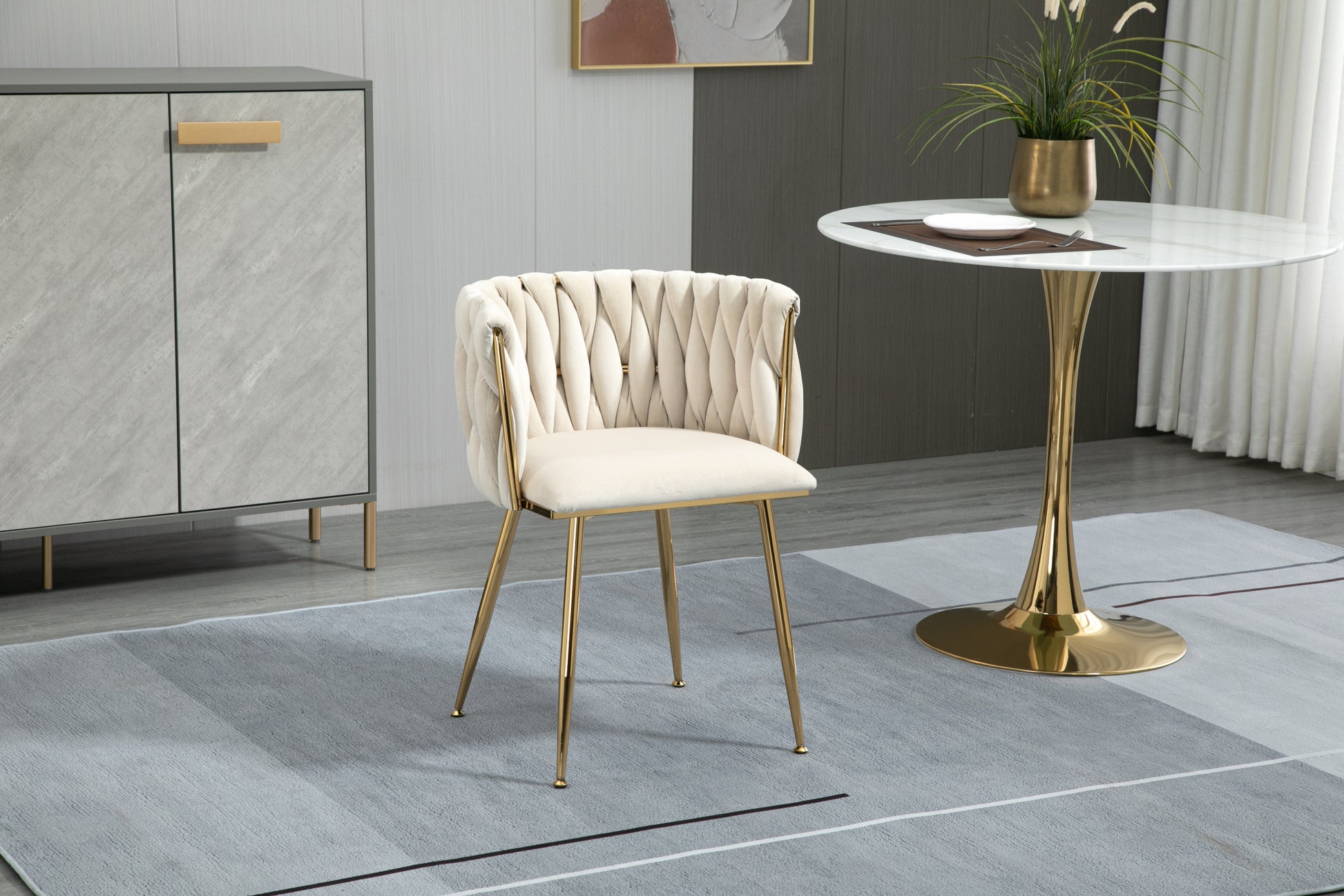 Coolmore Leisuredining Chairsaccent Chair1Pc Set Ivory Metal