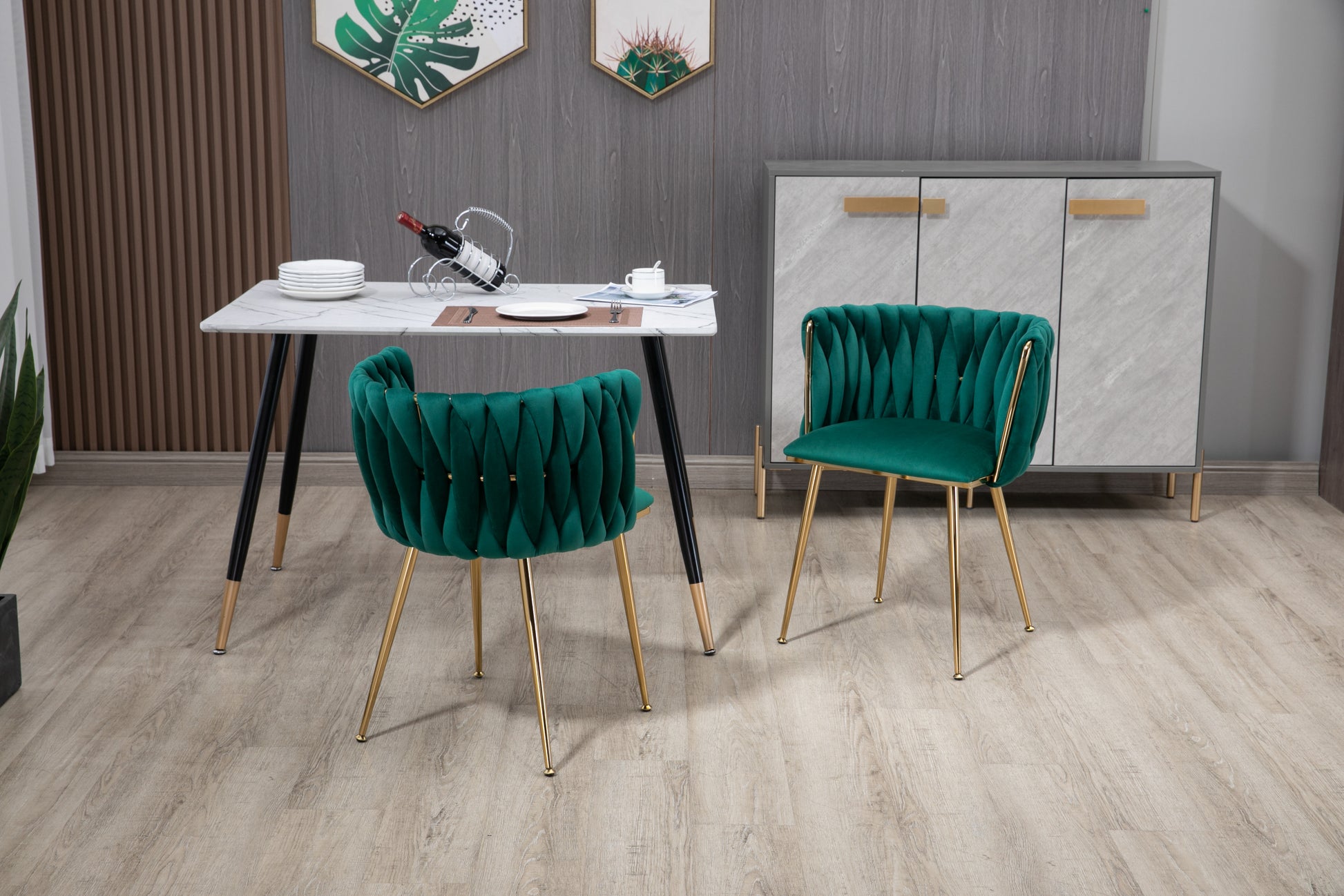 Coolmore Leisuredining Chairsaccent Chair2Pc Set Emerald Metal