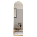 The 1St Generation Of Floor Mounted Full Length Mirrors. Aluminum Alloy Metal Frame Arched Wall Mirror, Bathroom Makeup Mirror, Bedroom Porch, Wall Mounted. Gold 60 