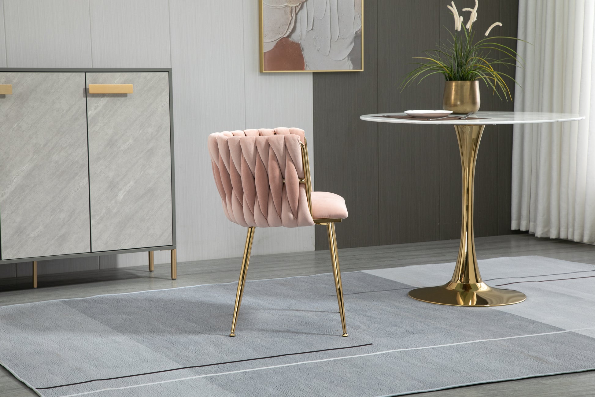 Coolmore Leisuredining Chairsaccent Chair2Pc Set Pink Metal