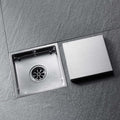 6 Inch Square Shower Floor Drain Brushed Nickel Stainless Steel