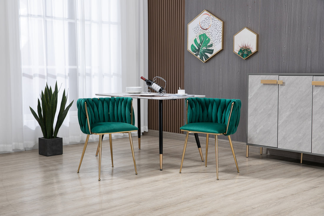 Coolmore Leisuredining Chairsaccent Chair2Pc Set Emerald Metal