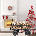 Wagon Cart Garden Cart Trucks Make It Easier To Transport Firewood Tc1840Bkg Black Metal