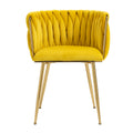 Coolmore Leisuredining Chairsaccent Chair1Pc Set Mustard Metal