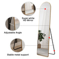 The 1St Generation Of Floor Mounted Full Length Mirrors. Aluminum Alloy Metal Frame Arched Wall Mirror, Bathroom Makeup Mirror, Bedroom Porch, Wall Mounted. Gold 60 