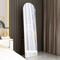 The 1St Generation Of Floor Mounted Full Length Mirrors. Aluminum Alloy Metal Frame Arched Wall Mirror, Bathroom Makeup Mirror, Bedroom Porch, Wall Mounted. Gold 60 